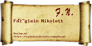 Föglein Nikolett névjegykártya