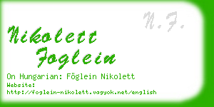 nikolett foglein business card